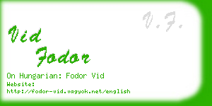 vid fodor business card